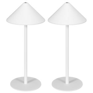 LED Bordslampa med USB-kabel, Touch Switch och Uppladdningsbar i Metall, Vit