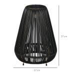 Sollampa Rottinglampa Svart av Metall för Utomhusbruk Vattentät Gångljus med Ljussensor Automatisk LED Trädgårdslampa