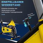 Motionscykel med Remdrift, Justerbar Cykeltränare med LCD-Display, Effektiv Träningsmaskin i Stål för Hemmafitness, Svart, 50 x 100 x 101-113 cm