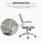 Ergonomisk Kontorsstol i Grönt Tyg, Justerbar Skrivbordsstol med Vippfunktion, Bekväm Arbetsstol för Hemmakontor, Grön, 62 x 69 x 92-100 cm