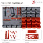 Verktygshållare Perforerad Vägg Organisationssystem för Garageverkstad Röd Grå 63,5 X 22,5 X 95,5 Cm