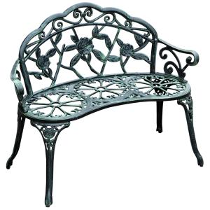 Trädgårdsbänk Metall för 2 Personer Klassisk Parkbänk Väderbeständig Pulverlackering Svart 100 X 54 X 78 Cm