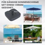 Paraplyställ Kan Fyllas med Sand eller Vatten Stabilt upp till 30 Kg för Trädgård och Terrass Svart 46 X 45 X 26 Cm