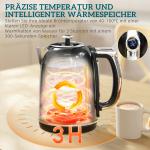 Frukostset Retro Svart Rostfritt Stål och Plast för Kök Vattenkokare och Brödrost med LED-display 1,7 Liter 2200W