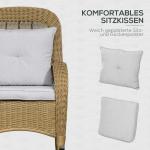Gungstol i Rotting, Bekväm Trädgårdsstol med Tvättbar Dyna, Avkopplande Loungemöbel för Uteplatsen, Gul, 69 x 92 x 100 cm