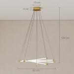 Taklampa LED Modern Guld och Vit Metall för Vardagsrum Takarmatur med 5 Justerbara Ljusstavar Unik Design och Bra Ljusspridning 50W