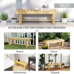 2-Sits Trädgårdsbänk Massivt Trä Vattentät och Hållbar för Balkong Trädgård och Terrass Naturlig 110 X 38 X 35 Cm