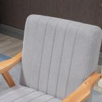 Öronlappsfåtölj i Ljusgrått Tyg, Bekväm Relaxstol med Armstöd, Elegant Loungestol i Skandinavisk Design, Ljusgrå, 64 x 70 x 72 cm