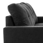 Hörnsoffa L-Form Soffa Svart av Tyg med Linnelook för Vardagsrum 3-Sits Soffa med Schäslong Modern Design