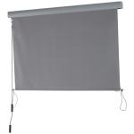 Vertikal Markis Balkongmarkis med Handvev Vindskyddande Sidogardin Polyester och Aluminium Grå 140 X 200 Cm