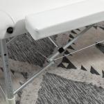Hopfällbar Massagebänk Vit av Plast och Aluminium för Salong och Spa Höj och Sänkbar med Kudde Bärbar Design 215 x 60 x 61-84 cm