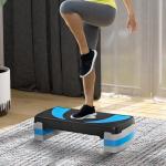 Justerbar Stepbräda för Aerobics, Halkfri Träningsbänk med 3 Höjdlägen, Effektivt Redskap för Fitness Hemma, Ljusblå, 80 x 31 cm