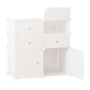 Skoskåpshylla med Förvaringslådor Plast och Stål för Hall Vit 75 X 37 X 73 Cm