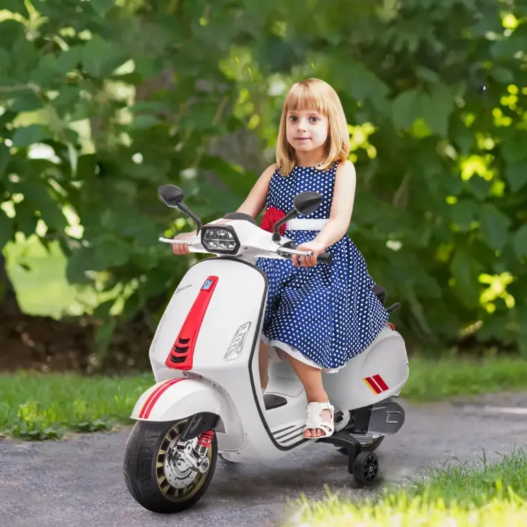 Elmotorcykel Barnmotorcykel Vit av Plast och Metall