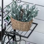 Blomtrappa i Metall med 4 Våningar, Dekorativ Växthylla för Krukor, Platsbesparande Blomställning för Balkong, Svart, 45 x 24,5 x 80 cm