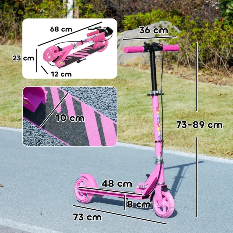 Sparkcykel Barnsparkcykel Hopfällbar Rosa av Metall