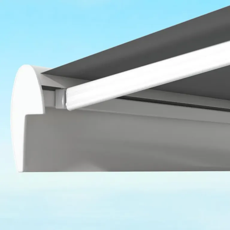 Elektrisk Markis Fällarmsmarkis Ljusgrå av Aluminium 4 m