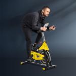 Motionscykel med Remdrift, Justerbar Cykeltränare med LCD-Display, Effektiv Träningsmaskin i Stål för Hemmafitness, Svart, 50 x 100 x 101-113 cm