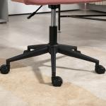 Skrivbordsstol Ergonomisk med Justerbar Höjd i Sammetsoptik för Kontor Ergonomisk och Stabil Rosa Tyg och Metall upp till 120 kg