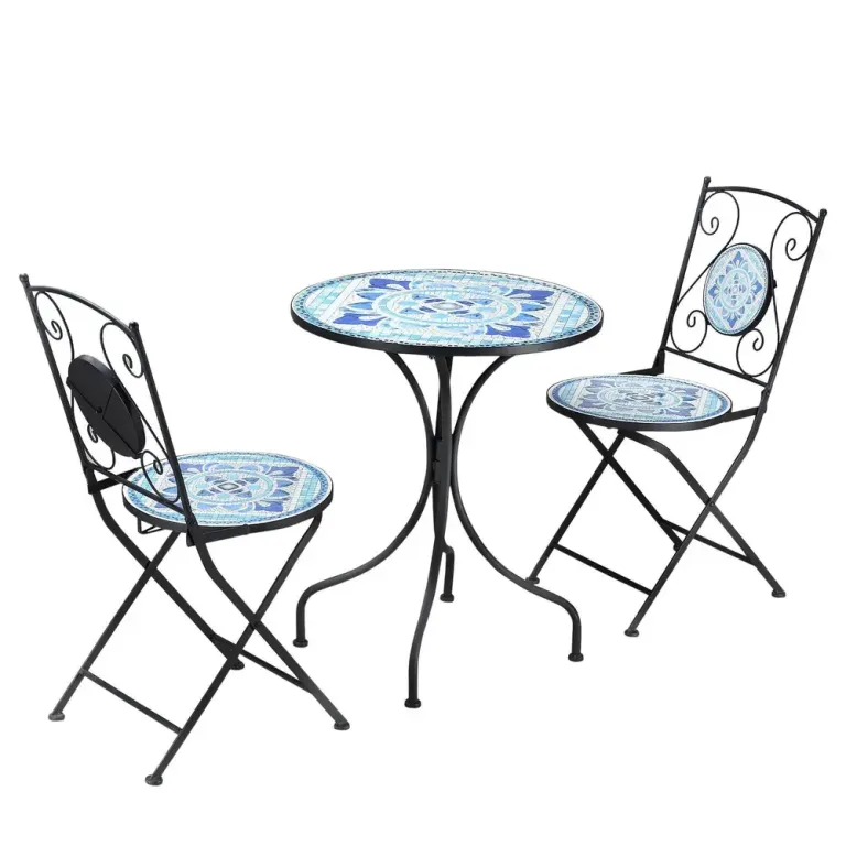 Bistroset i Metall 2 Personer Kompakt Balkonggrupp 61 cm