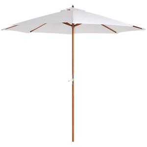 Träparasoll Trädgårdsparasoll Balkongparasoll med Justerbar Höjd Klassisk Design för Utomhusbruk Kräm 2,5 M