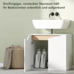 Tvättställsskåp Underskåp Vit MDF för Badrum Soft Close-Dörrar Modern Design Förvaring under Handfat Enkel Montering 60 × 35 × 58 cm