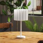 Bordslampa i Retrostil, Sänglampa med Plastskärm och Knappbrytare, Vit