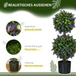 Konstgjorda Växter Lavendel Lila Grön av Plast för Vardagsrum och Trädgård Set om 2 UV-Beständig Växt i Blomkruka 70 cm