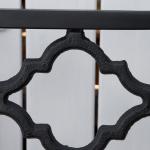 Trädgårdsbänk i Gjutjärn, Klassisk Parkbänk för 2 Personer, Robust Utemöbel med Ryggstöd, Svart, 128 x 58,5 x 89 cm