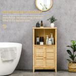 Badrumsskåp Stående Hylla Bambu Öppen Hylla för Badrum och Förvaring Naturlig 50 X 25,5 X 92 Cm
