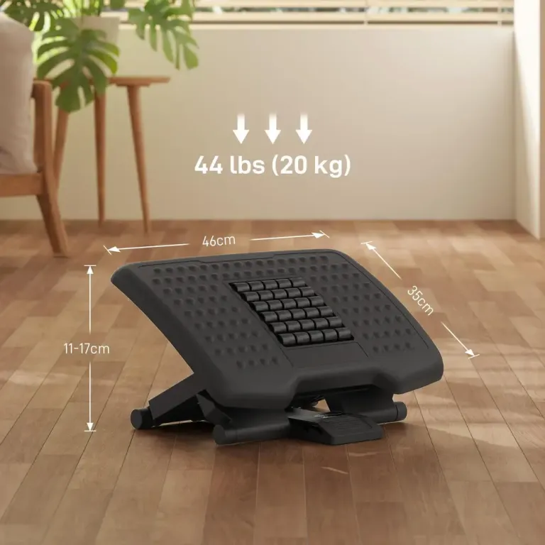 Fotstöd Skrivbord Svart av Plast för Hemmakontor
