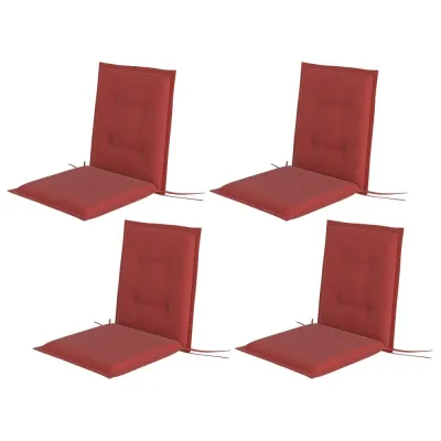 Stolsdynor 4-Pack med Knytband 108 X 50 cm, Vinröd