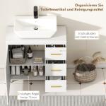 Badrumsunderdel med 3-våningsdesign i MDF och Spånskiva, Vit