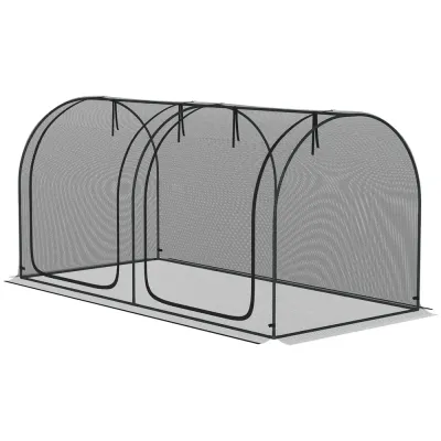 Växtskyddsnät Grönsaksnät med Dörr Grön av Stål 2,5 x 1,2 m