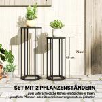 Blomställer 2-pack Hexagonal Svart Metall för Trädgård och Balkong Modern Design Väderbeständig Krukhållare