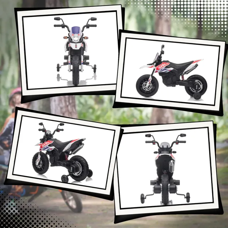 Elmotorcykel Barnmotorcykel 12 v Fordon med Musik Vit