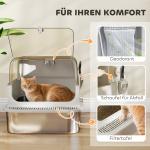 XXL Kattsandlåda i Rostfritt Stål med Gångjärnslock och Skopa för Katter upp till 12 kg