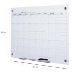 Whiteboard med Pennhållare och Sudd, Magnetisk Skrivtavla för Kontor och Skola, Inkluderar 4 Pennor och Monteringstillbehör, Vit, 90 x 60 cm