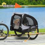 Hundvagn för Cykel med Nätfönster och Universalkoppling för Djurtransport Hållbar och Stabil Svart Stål och Oxford 140 x 71 x 83 cm