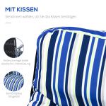 Hopfällbara Solstolar med Dynor 2-Pack, Bekväma Strandstolar med Justerbart Ryggstöd, Lättviktiga Utestolar för Camping, Blå, 60 x 75 x 65-102 cm