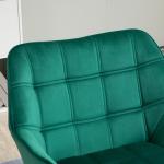 Enkelfåtölj Relaxfåtölj Grön av Sammet och Trä för Vardagsrum och Sovrum Skandinavisk Stoppad Fåtölj 64 x 62 x 72,5 cm
