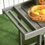 Serveringsvagn för Utomhusbruk, Rullbar Grillvagn med Handdukshållare, Praktisk Avlastningsyta för Trädgård, Natur, 87 x 50 x 80 cm