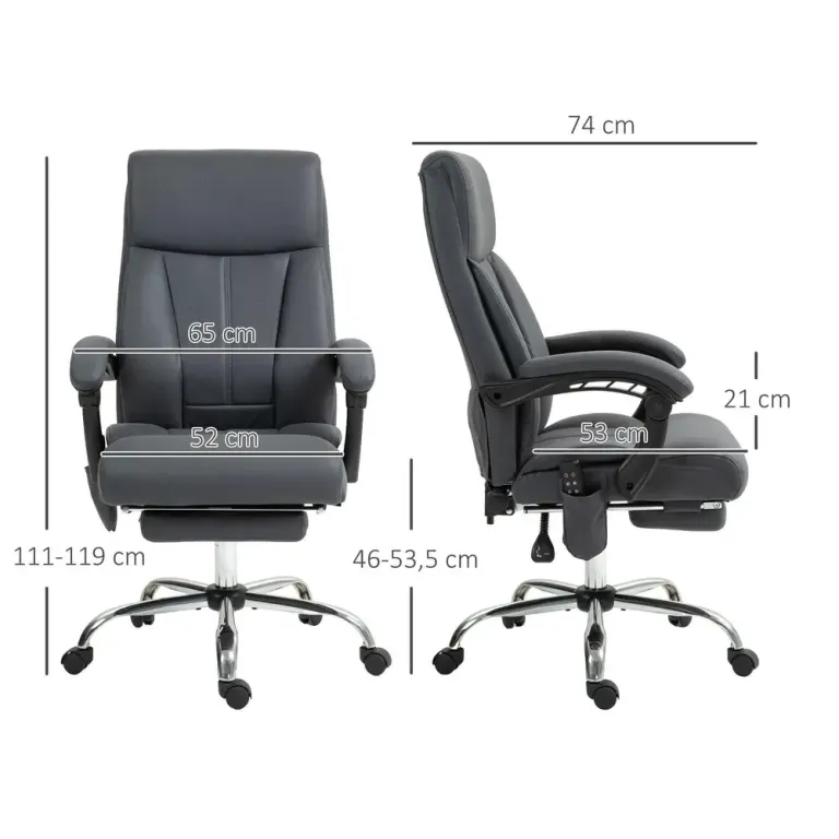 Kontorsstol Mörkgrå av Tyg och Metall Ergonomisk