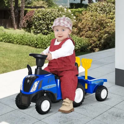 Gåtraktor med Släp & Tuta för Småbarn Blå