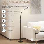 LED Golvlampa med 5 Lägen, Minnesfunktion och Justerbar Ljusstyrka i Stål, Svart