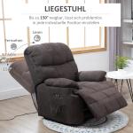 Liggstol med Ståhjälp, Justerbar, USB-port, Sidoficka, Fotstöd, Skum, Brun