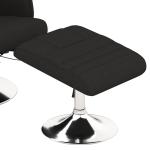 Relaxstol Liggfåtölj Roterande Massagestol med Fotpall Svart av Linnelook och Stål för Vardagsrum Elektrisk TV-Stol med Fjärrkontroll