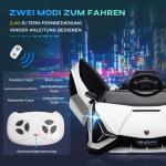 Barnelbil 12V, Lamborghini SIAN SUV, 2 Körlägen, Fjärrkontroll, Musik (MP3/USB), LED, 37–60 Månader, Vit, 108 x 62 x 40 cm