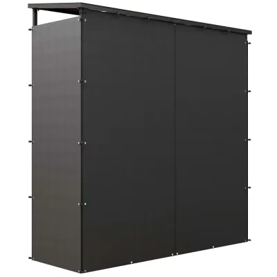 Vedställ Vedhylla Svart av Metall 185 x 62 x 184 cm