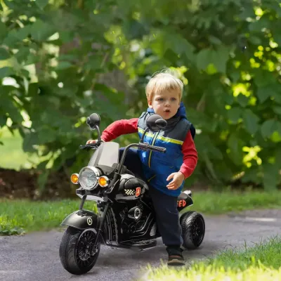 Elmotorcykel för Barn med Ljus och Musik, Svart